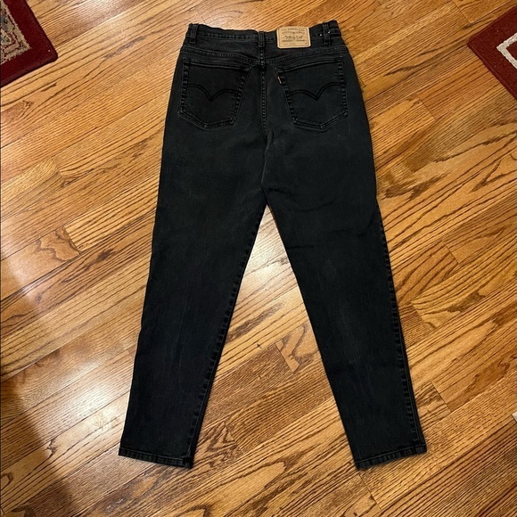 Levi’s 15921 size 14 black W/PL 423 jeans slim fit tapered legs red bat wing - Picture 12 of 12